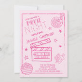 Invitation Soirée Vidéo Rose Anniversaire (Devant)