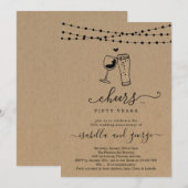 Invitation Soirée vin & bière d'anniversaire de mariage - Tou (Devant / Derrière)