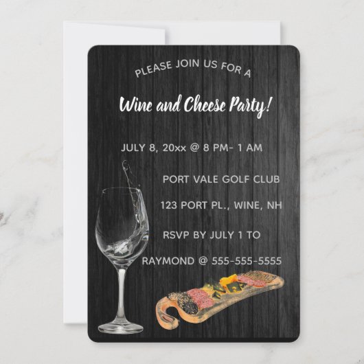 Invitation Soirée vin et fromage editable (Devant)