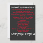 Invitation Soirée vin fromage Inquisition espagnole 2049 (Dos)