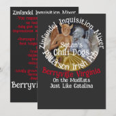 Invitation Soirée vin fromage Inquisition espagnole 2049 (Devant / Derrière)