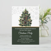 Invitation Soirée Vintage de Noël Arbre de Noël (Debout devant)
