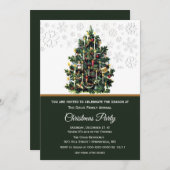 Invitation Soirée Vintage de Noël Arbre de Noël (Devant / Derrière)