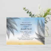 Invitation Soirée Watercolor Palm Dîner de répétition Feuille (Debout devant)
