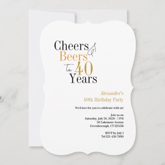 Invitation Soirées et bières jusqu'à 40 ans de fête minimum (Devant)