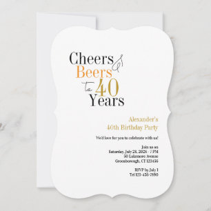 Invitation Soirées et bières jusqu'à 40 ans de fête minimum