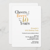 Invitation Soirées et bières jusqu'à 40 ans de fête minimum (Devant / Derrière)