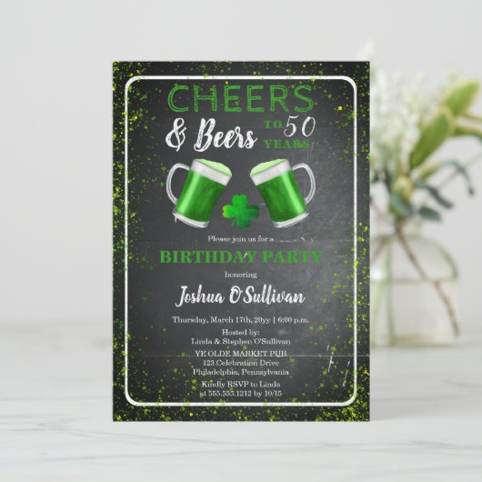 Invitation Soirées et bières St. Patricks 50e anniversaire Fê (Debout devant)