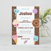 Invitation Soirées gourmandes Kawaii Boy fête d'anniversaire (Debout devant)