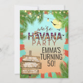 Invitation Soirées Rétro Tropicales Chaud Été La Havane (Devant)