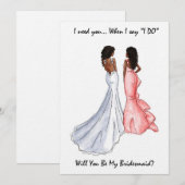 Invitation Sois ma demoiselle d'honneur - Afro-Américaine (Devant / Derrière)