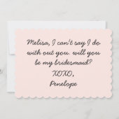 Invitation Sois ma demoiselle d'honneur Ruban rose Propositio (Dos)