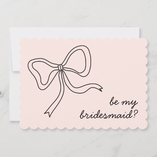 Invitation Sois ma demoiselle d'honneur Ruban rose Propositio (Devant)