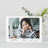 Invitation Sois ma fille de fleurs Photo Proposition Calligra (Debout devant)