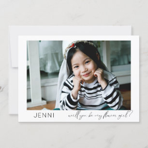 Invitation Sois ma fille de fleurs Photo Proposition Calligra