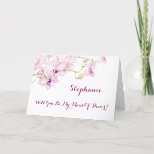 Invitation Sois Ma Fille D'Orchidée Violette Honore