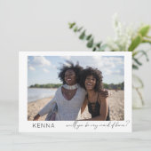 Invitation Sois ma servante d'honneur Photo Proposition de ca (Debout devant)