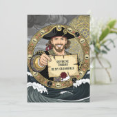 Invitation Sois mon garçon d'honneur Brave Pirate (Debout devant)
