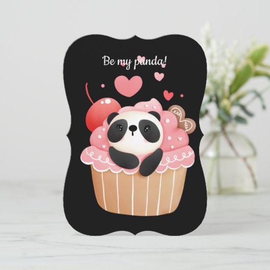 Invitation Sois mon panda valentine (Debout devant)