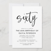 Invitation Soixante | 60e Soirée d'Anniversaire Noir & Blanc (Devant)