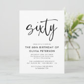 Invitation Soixante | 60e Soirée d'Anniversaire Noir & Blanc (Debout devant)