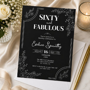 Invitation Soixante ans chic et fabuleux Fête d'anniversaire