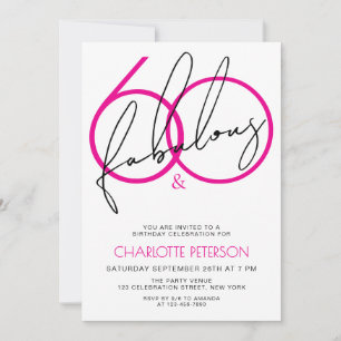 Invitation Soixante ans et Fabuleux Anniversaire de 60 ans de