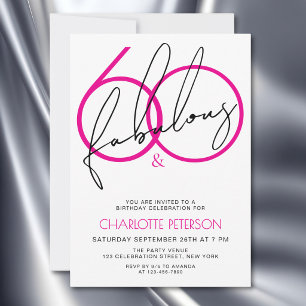 Invitation Soixante ans et Fabuleux Anniversaire de 60 ans de