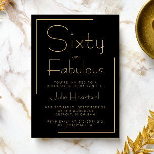 Invitation Soixante ans et fabuleux Fête d'anniversaire 60 an
