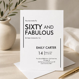 Invitation Soixante ans et Fabuleux Photo 60e Anniversaire
