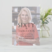 Invitation Soixante ans et Fabuleux Photo Fête d'anniversaire (Debout devant)