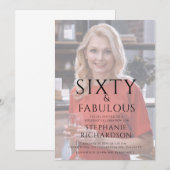 Invitation Soixante ans et Fabuleux Photo Fête d'anniversaire (Devant / Derrière)