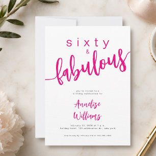 Invitation Soixante ans et Fabuleux Script Fête d'anniversair