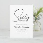 Invitation Soixante ans et Fabuleux Script Fête d'anniversair (Debout devant)