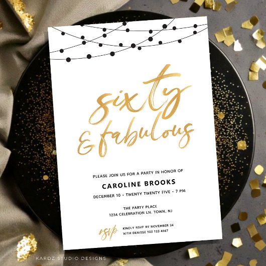 Invitation Soixante ans et Incroyable 60e Anniversaire