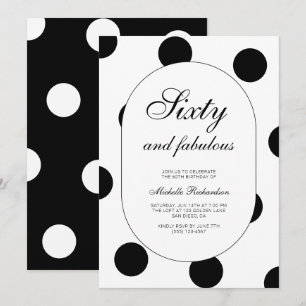 Invitation Soixante ans Fabulueux Anniversaire Thème Points