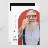 Invitation soixante arch photo 60e fête d'anniversaire simple (Devant / Derrière)