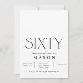 Invitation soixante arch photo 60e fête d'anniversaire simple (Dos)