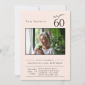 Invitation Soixante Blush Pink 60e Anniversaire Photo (Devant)
