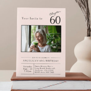 Invitation Soixante Blush Pink 60e Anniversaire Photo