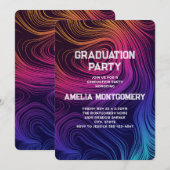 Invitation Soixante Cercles Vibe & Flèches Motif Graduation (Devant / Derrière)