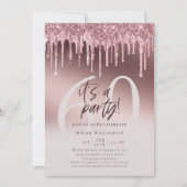 Invitation Soixante C'est une Parties scintillant rose fête 6 (Devant)