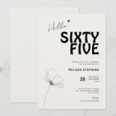 Invitation Soixante-Cinq ans Élégants en Gras Typographie Ann (Devant / Derrière)