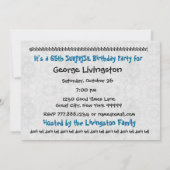 Invitation soixante-cinquième Bleu d'invitation de fête (Dos)