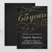 Invitation Soixante-cinquième fête d'anniversaire de feuille (Devant / Derrière)