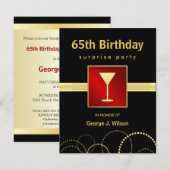 Invitation soixante-cinquième Fête d'anniversaire - photo (Devant / Derrière)