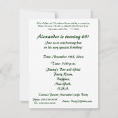 Invitation soixante-cinquième L'anniversaire (Dos)