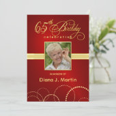 Invitation soixante-cinquième Rouge élégant d'invitations de (Debout devant)