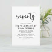 Invitation Soixante-Dix | 70e Soirée d'Anniversaire Noir & Bl (Debout devant)