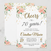 Invitation Soixante-dix ans Dames 70e anniversaire (Devant / Derrière)